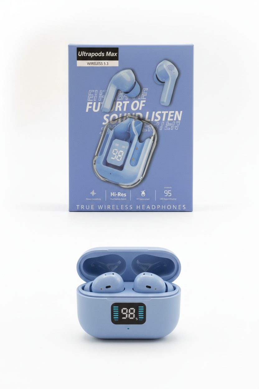 Azul - caixa e auriculares