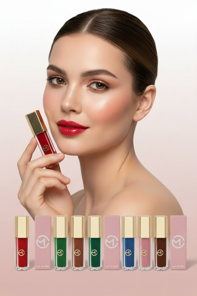 Campanha M.cosmetics com mulher morena