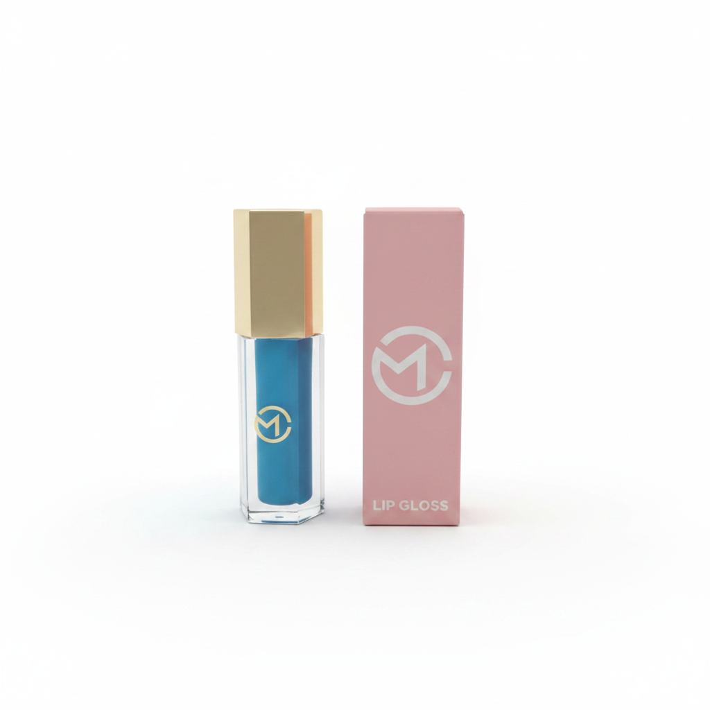 Gloss azul em fundo branco