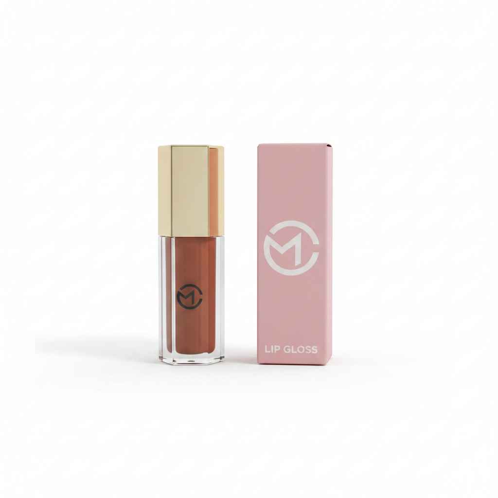 Gloss castanho em fundo branco
