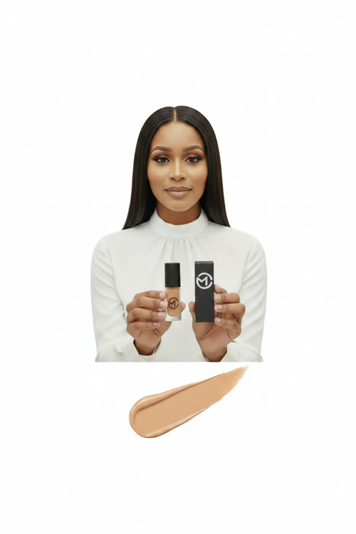 Modelo de pele morena com concealer